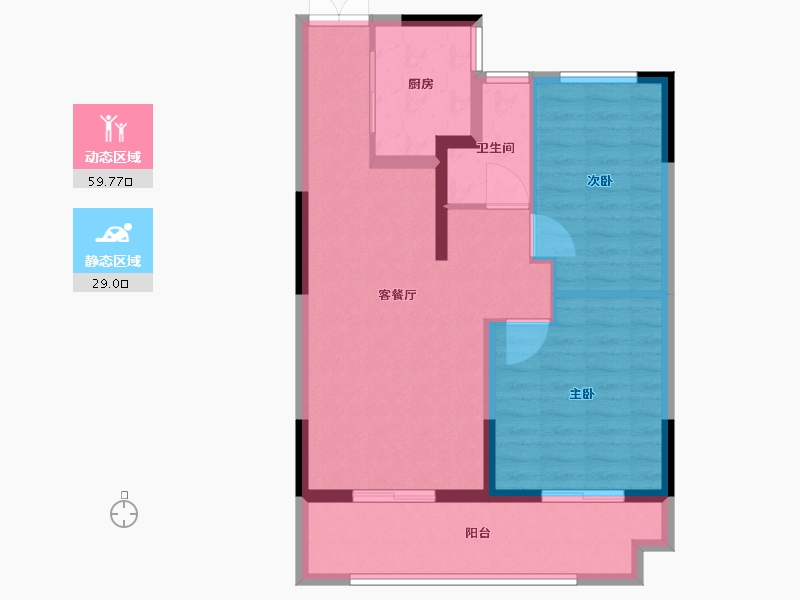 辽宁省-阜新市-万象新海天成-80.00-户型库-动静分区