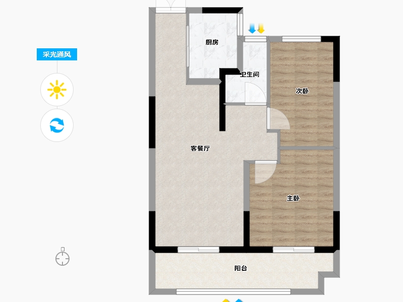 辽宁省-阜新市-万象新海天成-80.00-户型库-采光通风