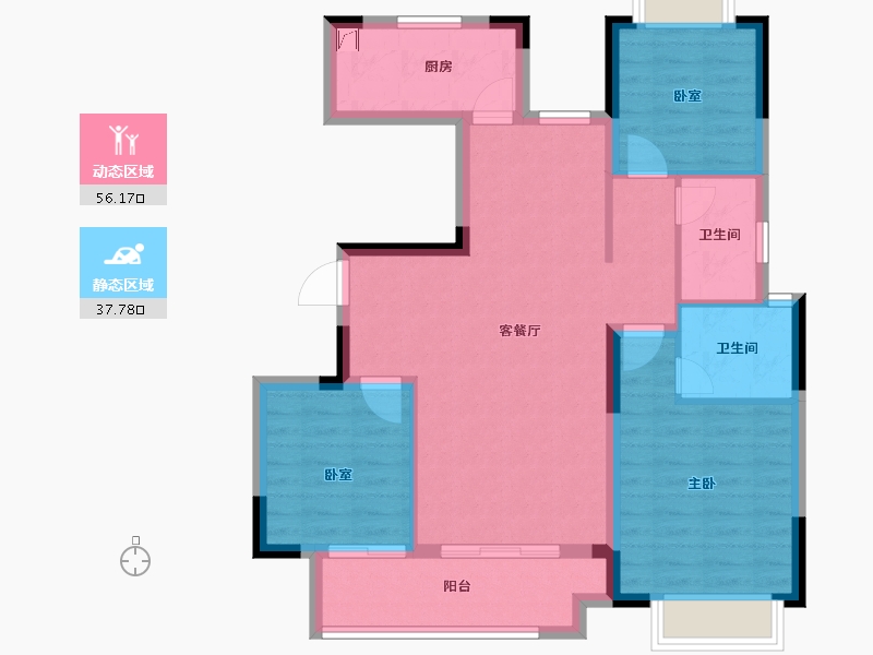 江西省-吉安市-浩城天骄府-84.00-户型库-动静分区