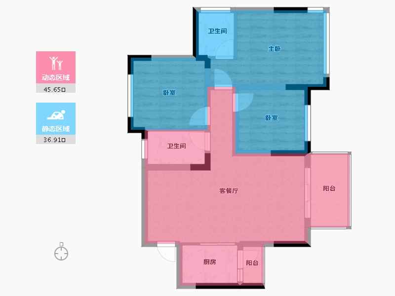 四川省-广安市-致远.梧桐郡-73.34-户型库-动静分区