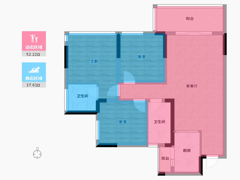 四川省-广安市-致远.梧桐郡-79.46-户型库-动静分区