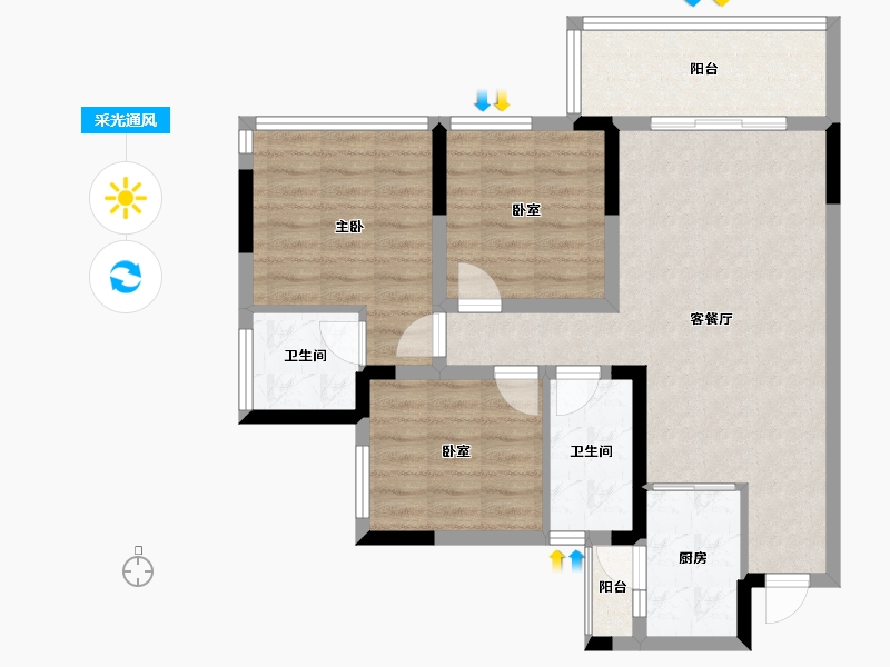 四川省-广安市-致远.梧桐郡-79.46-户型库-采光通风