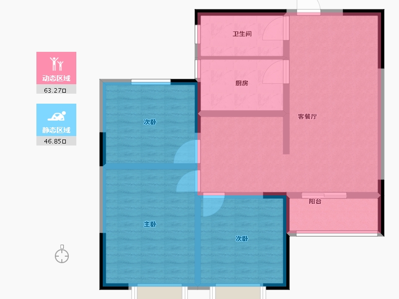 辽宁省-阜新市-万象新海天成-99.01-户型库-动静分区