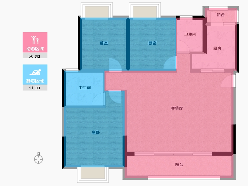 四川省-成都市-泰康誉景-91.65-户型库-动静分区