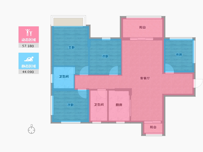 广西壮族自治区-南宁市-南宁安吉麒麟尊府-90.41-户型库-动静分区