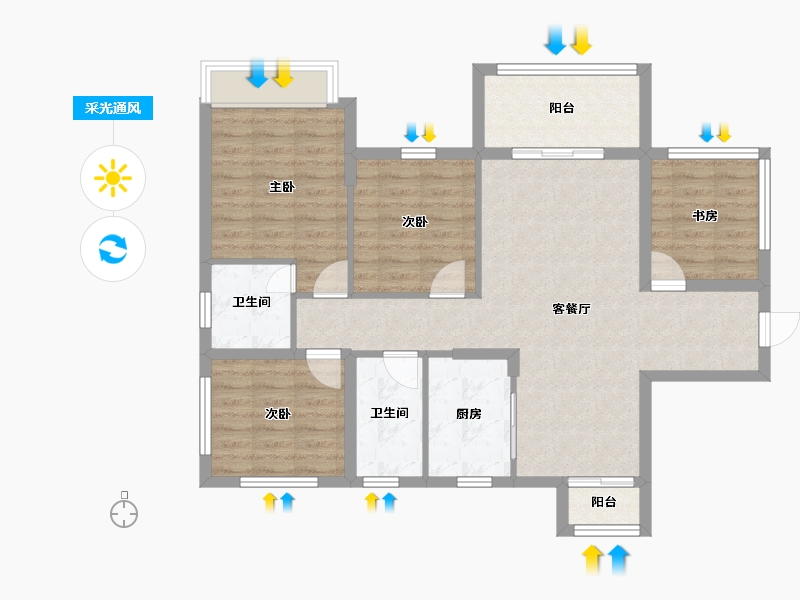 广西壮族自治区-南宁市-南宁安吉麒麟尊府-90.41-户型库-采光通风