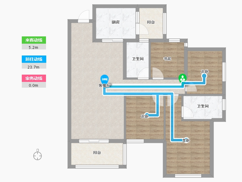 四川省-成都市-滨江玺樾-92.00-户型库-动静线