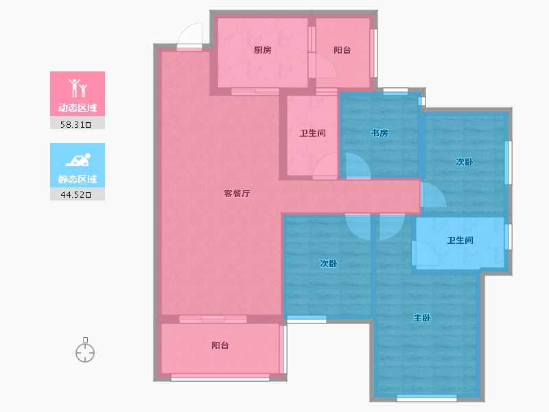 四川省-成都市-滨江玺樾-92.00-户型库-动静分区