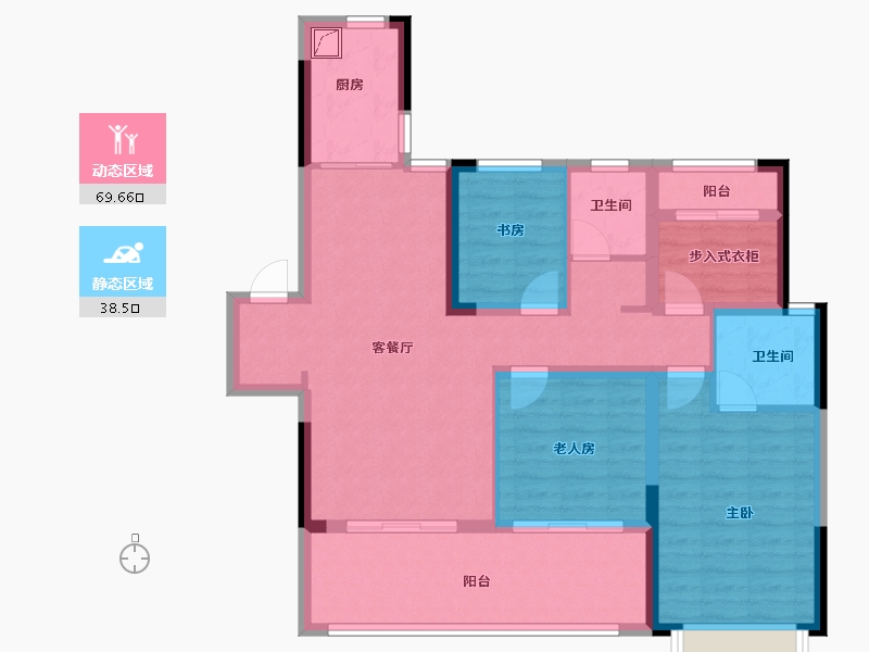 湖南省-长沙市-保利长交·锦上-96.00-户型库-动静分区