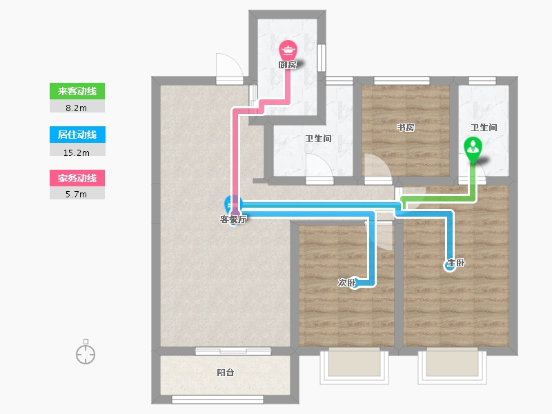 河北省-邯郸市-春华秋实-90.00-户型库-动静线