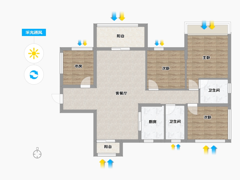 广西壮族自治区-南宁市-南宁安吉麒麟尊府-96.15-户型库-采光通风