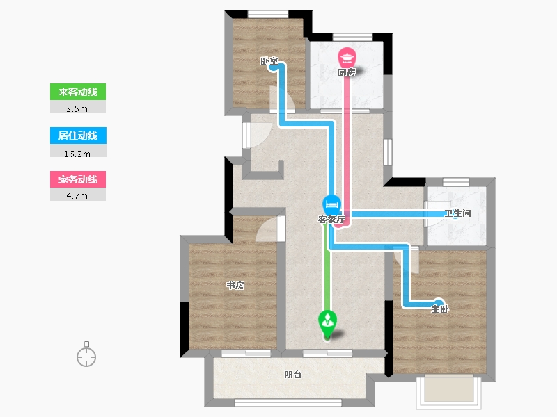 四川省-成都市-绿城明月蘭庭-69.44-户型库-动静线