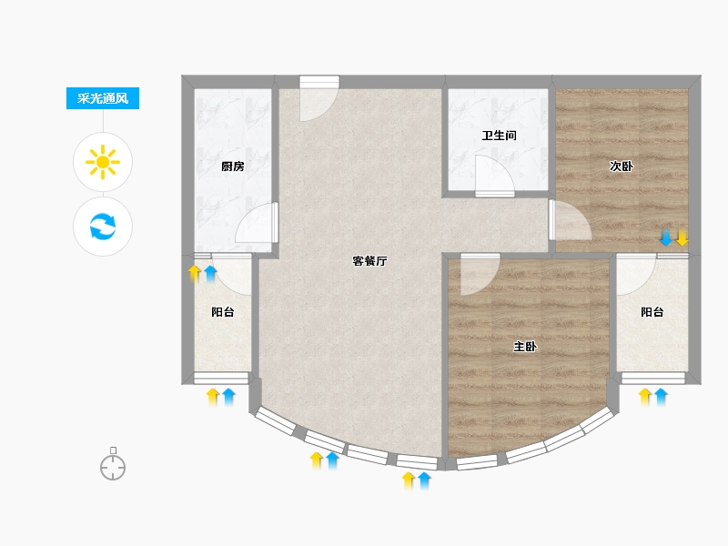 河北省-廊坊市-福成四期-66.33-户型库-采光通风