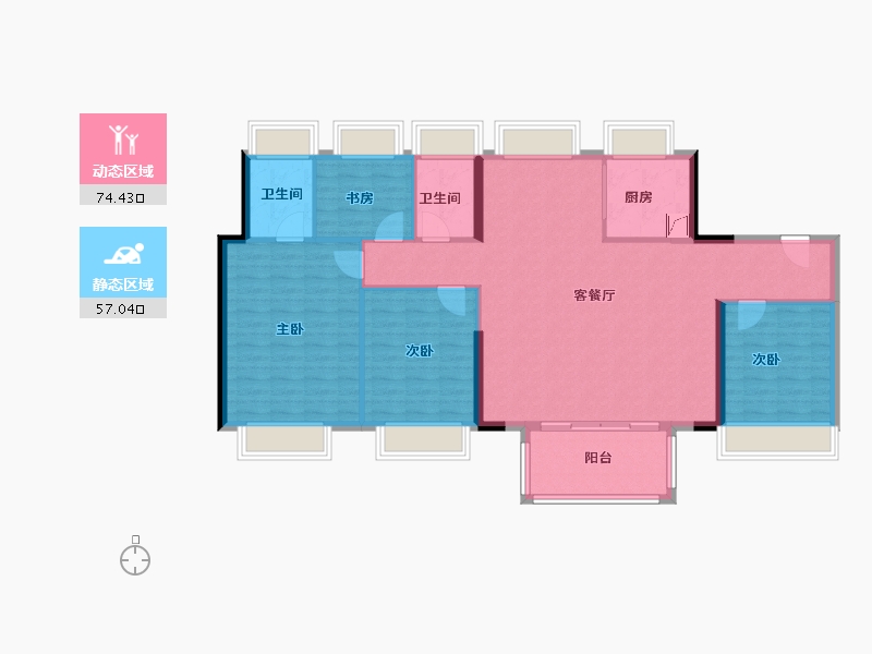 福建省-福州市-福清世茂璀璨美景-120.00-户型库-动静分区