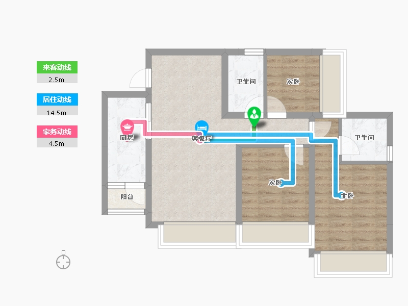 四川省-成都市-欢乐颂-66.58-户型库-动静线