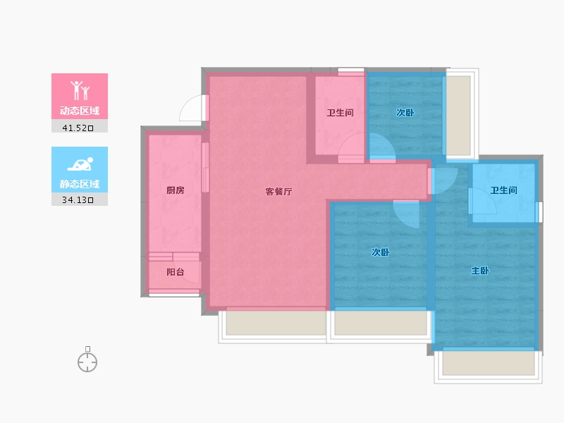 四川省-成都市-欢乐颂-66.58-户型库-动静分区