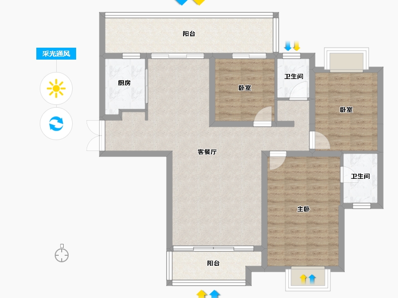 湖南省-长沙市-大湖映象-98.00-户型库-采光通风