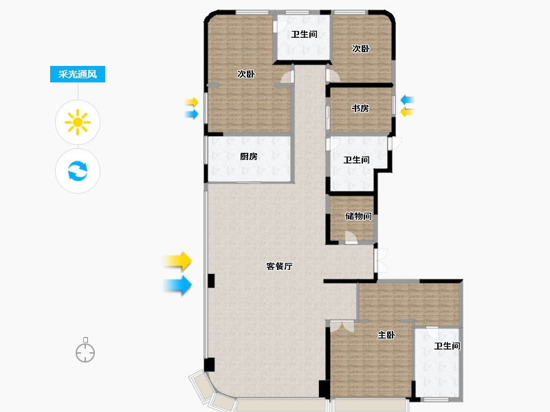 陕西省-西安市-中国铁建·西派国樾-285.05-户型库-采光通风