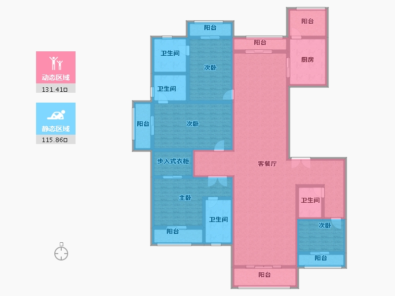 广东省-广州市-星河湾·半岛五號-221.36-户型库-动静分区