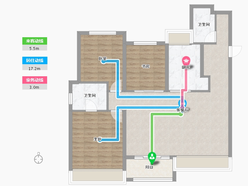 陕西省-汉中市-地建嘉信·臻湾汇-94.42-户型库-动静线