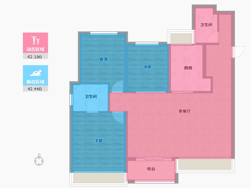 陕西省-汉中市-地建嘉信·臻湾汇-94.42-户型库-动静分区