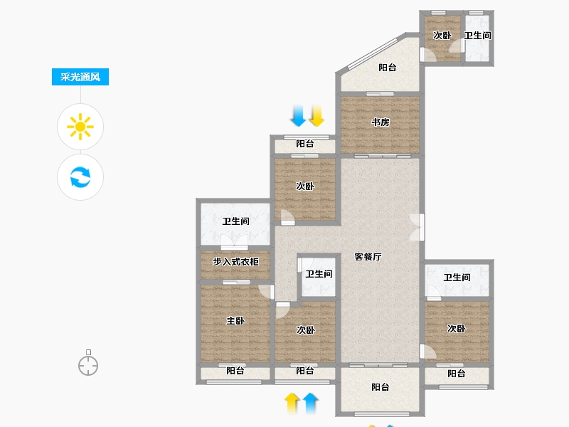 广东省-广州市-星河湾·半岛五號-188.92-户型库-采光通风