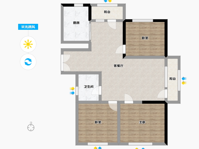 黑龙江省-鹤岗市-天水新城-118.00-户型库-采光通风