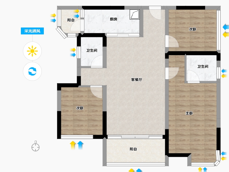 四川省-成都市-城投置地青熙蘭庭-86.18-户型库-采光通风