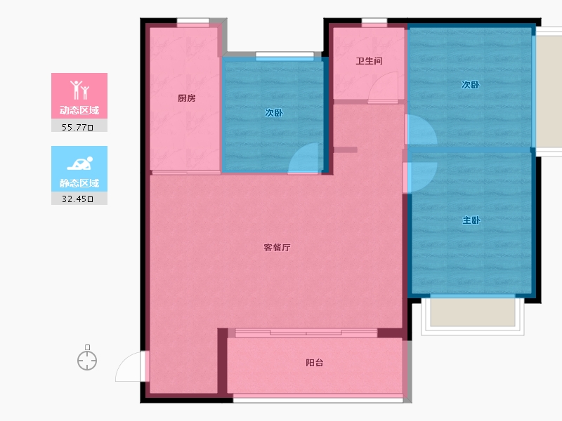 河南省-郑州市-万科·民安理想星光-80.00-户型库-动静分区