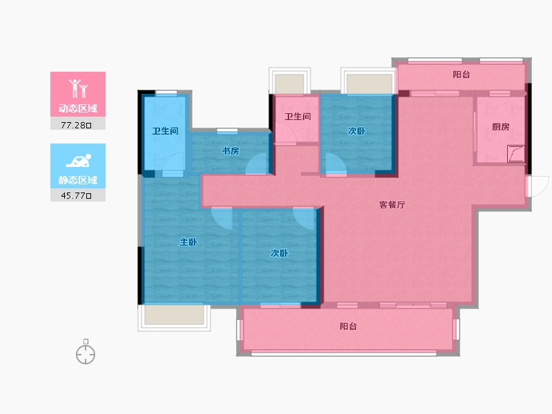 湖南省-长沙市-中伟悦宁府-109.91-户型库-动静分区