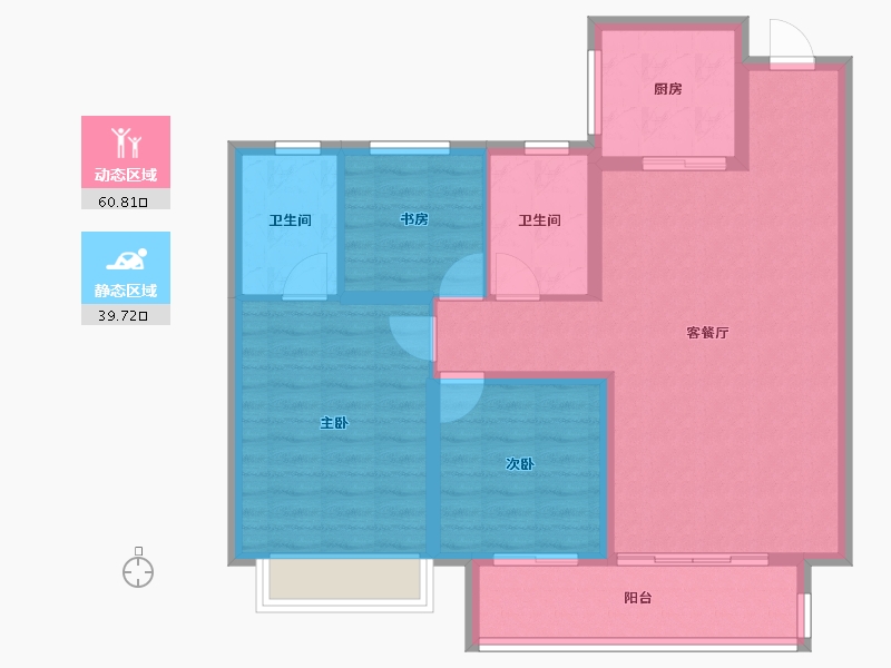 陕西省-西安市-天地源·棠樾坊-90.39-户型库-动静分区