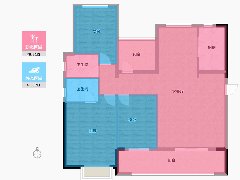 湖南省-长沙市-金地峯范-114.00-户型库-动静分区