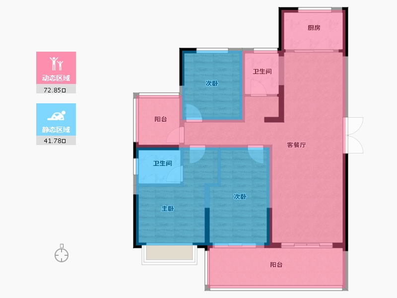 河南省-郑州市-润泓·润园-102.40-户型库-动静分区