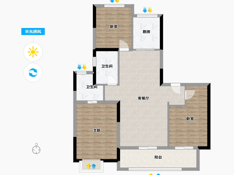 江苏省-徐州市-上东区-96.81-户型库-采光通风