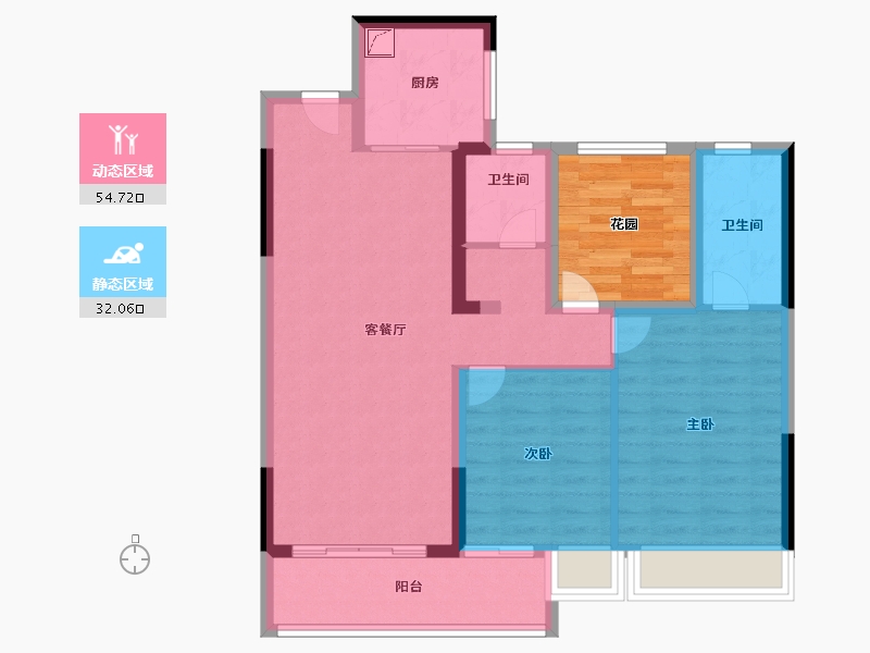 湖南省-长沙市-国宸府｜旭辉·龙光·金地商置-84.80-户型库-动静分区