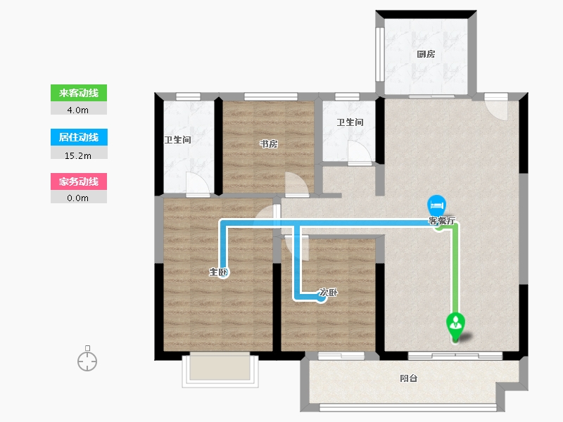 陕西省-咸阳市-华宇·金城相府-94.40-户型库-动静线