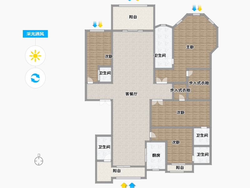 广东省-广州市-星河湾·半岛五號-317.78-户型库-采光通风