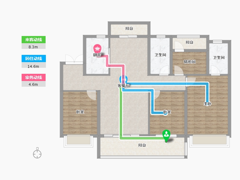 湖南省-长沙市-美的·云樾-116.13-户型库-动静线