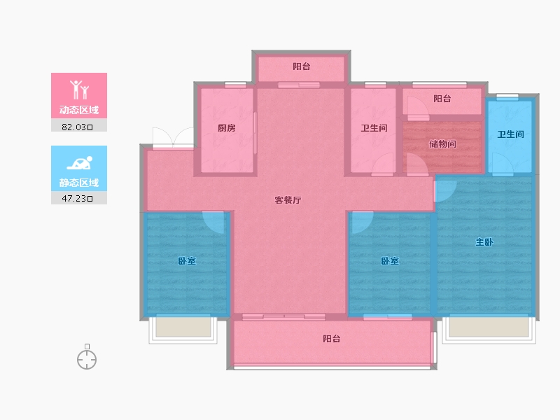 湖南省-长沙市-美的·云樾-116.13-户型库-动静分区