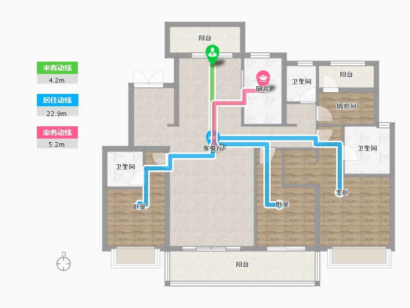 湖南省-长沙市-美的·云樾-131.81-户型库-动静线