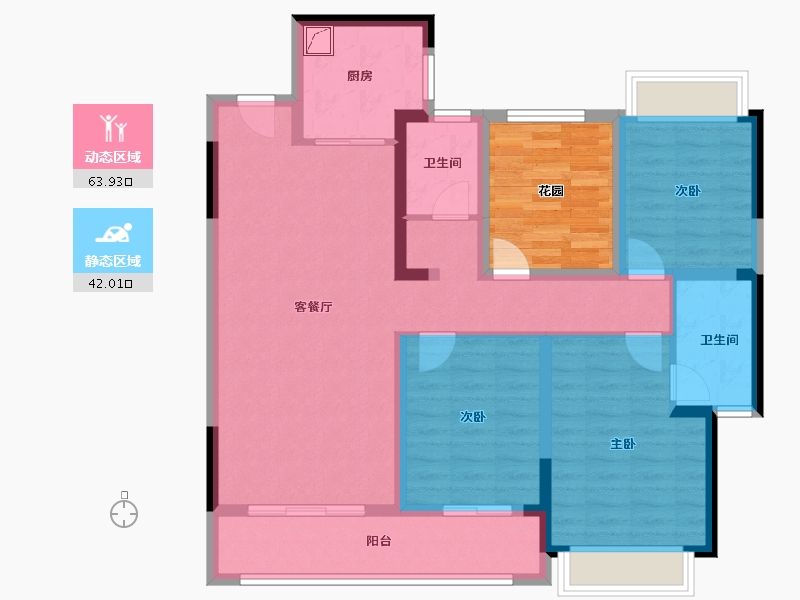 湖南省-长沙市-国宸府｜旭辉·龙光·金地商置-102.41-户型库-动静分区