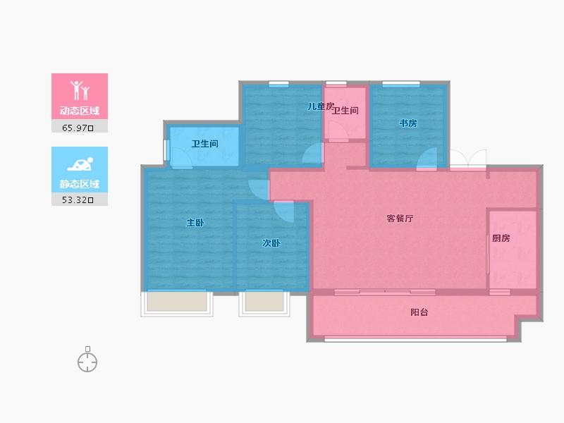 四川省-成都市-星河WORLD公园贰号-107.55-户型库-动静分区