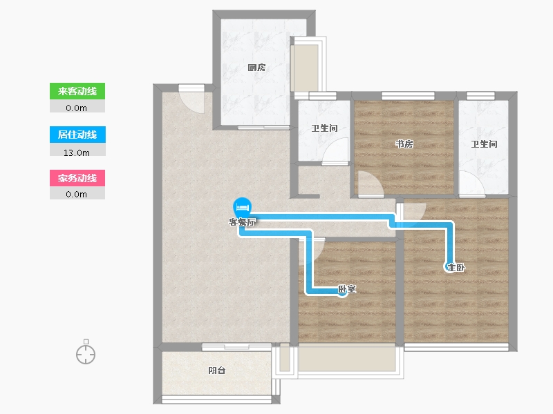 陕西省-汉中市-地建嘉信·臻湾汇-83.17-户型库-动静线