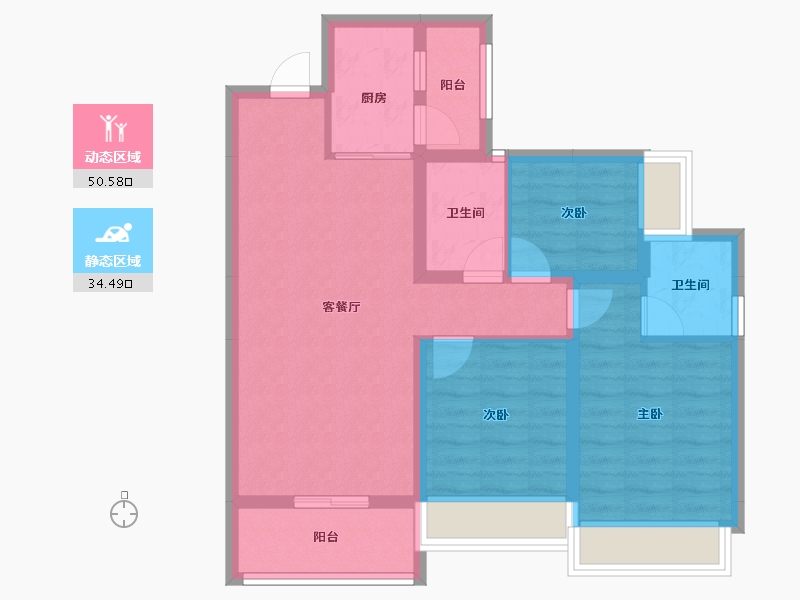 四川省-成都市-欢乐颂-75.01-户型库-动静分区