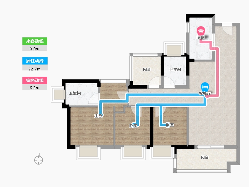 广东省-广州市-雅居乐海伦堡溪境花园-84.40-户型库-动静线