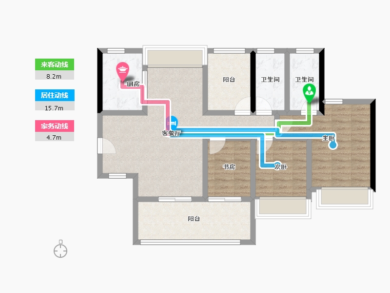 广东省-广州市-越秀·大学·星汇城-87.35-户型库-动静线