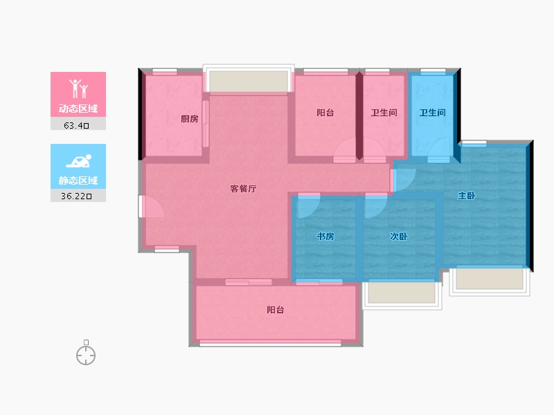 广东省-广州市-越秀·大学·星汇城-87.35-户型库-动静分区