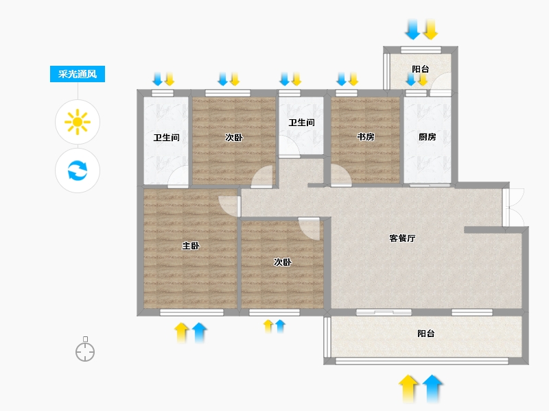 四川省-成都市-梓潼宫TOD梓潼四季汀兰-110.15-户型库-采光通风