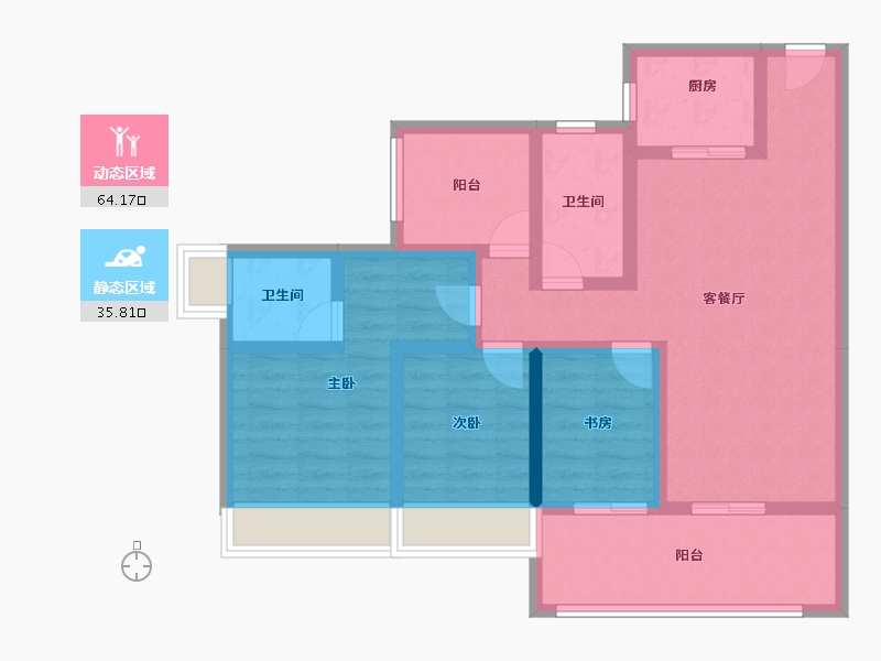 广东省-广州市-越秀·大学·星汇城-87.34-户型库-动静分区