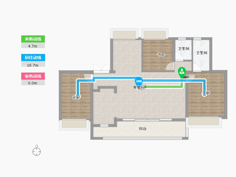 四川省-成都市-星河WORLD公园贰号-105.09-户型库-动静线